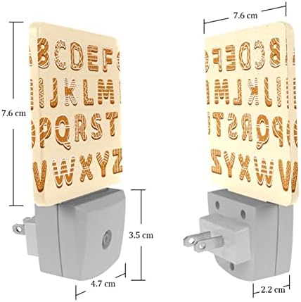 Gingerbread Alphabet LED Night Light, Kids Nightlights for Bedroom Plug in Wall Night Lamp Brilho