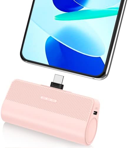 KKD Charger Portable USB C, Mini 5000 mAh 15w Carregamento rápido USB C Bank Power, carregador de telefone da bateria para Samsung S23, S22, S21, S20, Pixel, Moto, Android Type C Phones