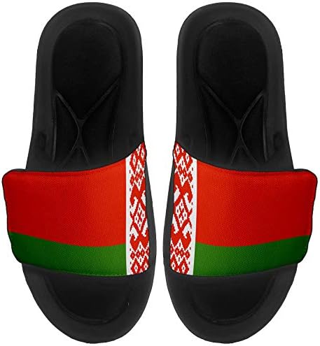 Sandálias/slides de slides/slides expressos para homens, mulheres e juventude - Bandeira da Bielorrússia
