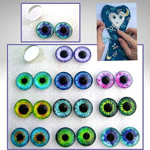 10 pares de vidro fixos de vidro olhos