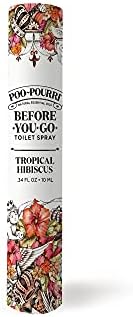 Poo-Pourri antes do spray do banheiro, hibisco tropical, tamanho de viagem 10 ml-hibisco, damasco e