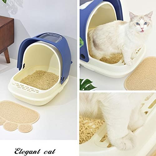 Caixa de areia de gato totalmente fechada Bacia de ninhada de gato vaso sanitário de gato semi-fechado,