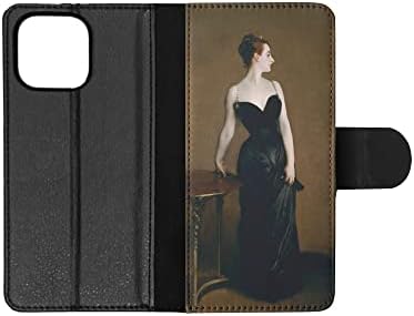 John Singer Sargent - Retrato de Madame X Art Flip Wallet Caso Caixa Caixa para Apple iPhone 13