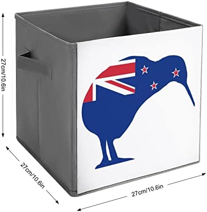 Bandeira da Nova Zelândia Kiwi Cubos de armazenamento de tecido dobrável Bin Cubos Caixa dobrável com