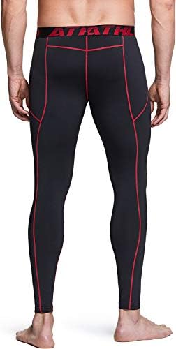 Calças de compressão térmica de Athlio Men, calças justas atléticas e perneiras esportivas, fundo