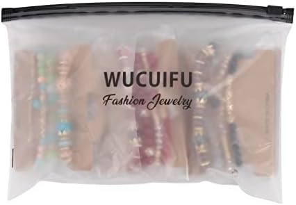 8 pacotes Bracelete com miçangas Bohe Multilayer Chain Tassel Tassel Charme empilhável Stretch