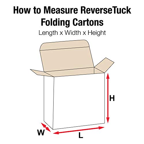 Aviditi RTC6W Reverse Tuck dobring Cartons, 1 7/16 x 13/16 x 1 7/16 , branco