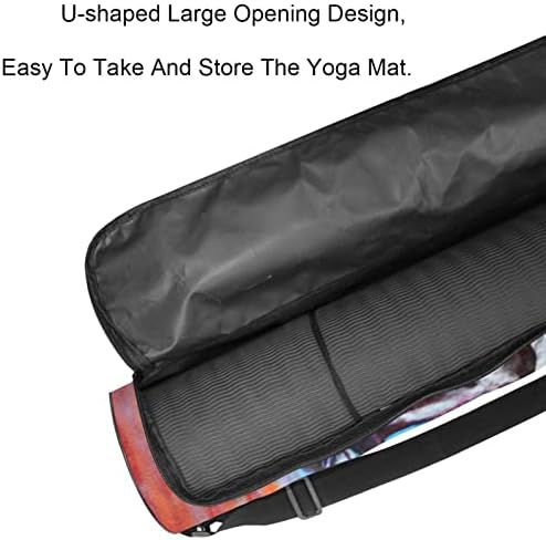 Ratgdn Yoga Mat Bag, Running Horses Wildlife Exercício ioga transportadora de tape