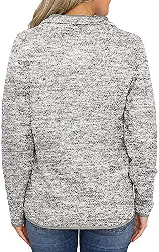 FMCHICO Feminino Feminino Gerater -Cole Casual Pullover Sweatshirt Tunic Tops com bolsos