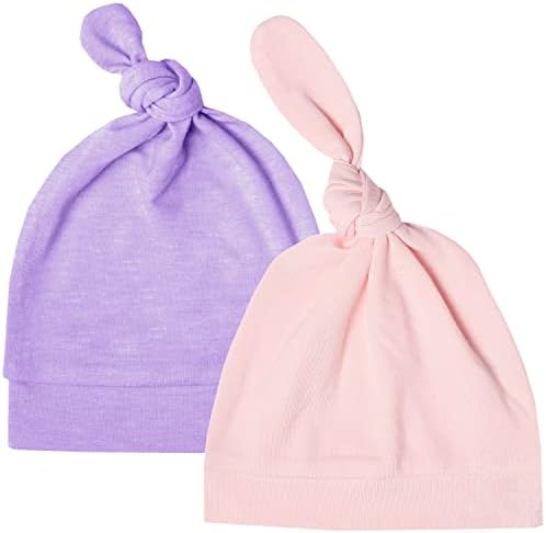 Chapéus de gorro para bebês recém-nascidos da Totaha, nó superior, extrasoft super elástico, respirável, algodão