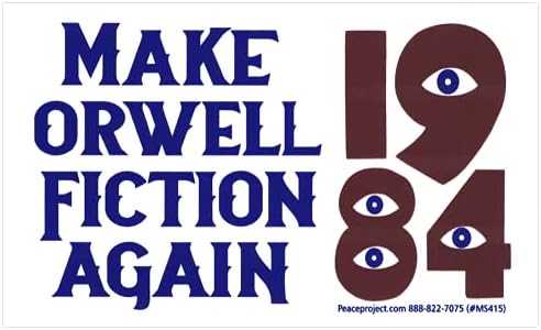 Projeto de Recurso da Paz, Faça Orwell Fiction Again 1984 Pequeno adesivo de carros magnéticos Fridge