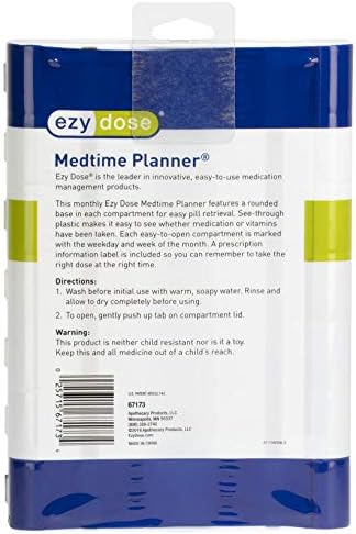Dose Ezy Medtime Pill, Medicine, Caixa de Organizador de Vitaminas, Mensal, Planejador Diário, Compartamentos Grandes,