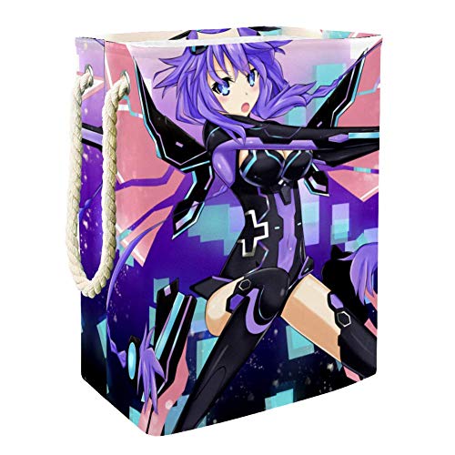 Anime Girl Wings Bin dobrável Cobe de cesta para berçário Organização de armário de armário 19.3x11.8x15.9