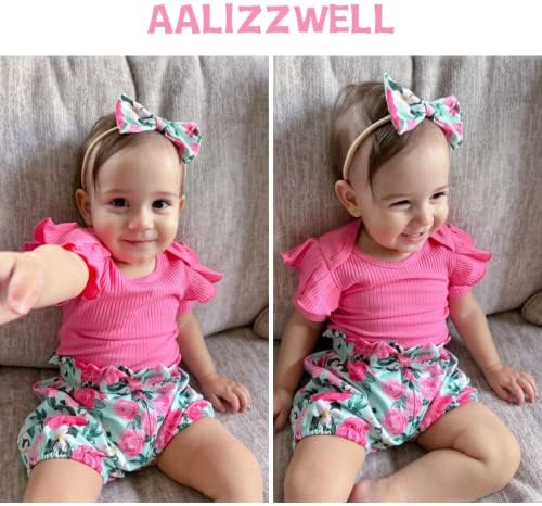 Aalizzwell Baby Girls Bloodysuit Bloomer Bloomer Roupa de roupas de verão