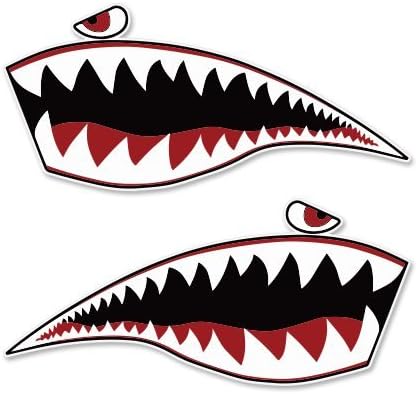 Warhawk Shark Tiger Vinyl Adtenhor - Laptop para pára -choque da janela do carro - Selecione Tamanho