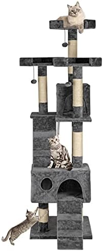 NC 66 Sisal Hemp Cat Tower Tower Condomutor Móveis Scratch Post Pet House Play Kitten com poleiros