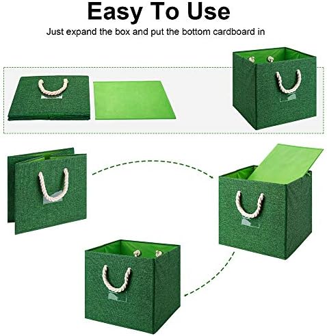 Green dobrável Cubo de armazenamento Cubo de armazenamento Cubo de armazenamento de cuba Lixeira com algodão ROPS
