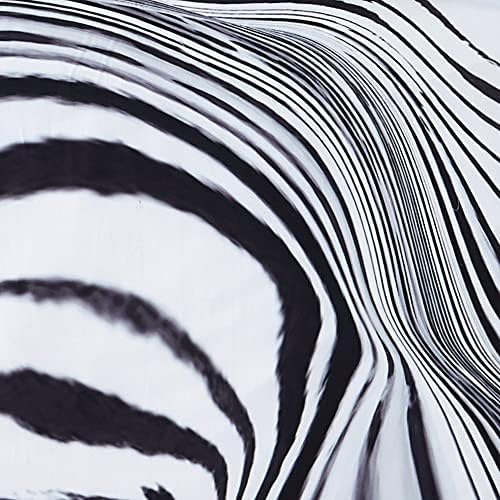 Vince Camuto - Muse Luxuado 3 peças King Consolador e Conjunto Sham - Abstract Zebra Print - Branco/Black