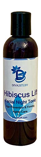Diva Stuff Hibiscus elevador, prevenção de idade natural, firmamento e cura da acne tônica da noite facial, 4oz