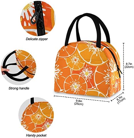 Lancheira isolada portátil de kigai - padrão laranja padrão à prova d'água reutilizável bolsa de lancheira para