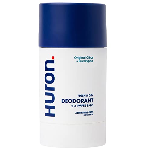 Deodorante sem alumínio Huron para homens - perfume crocante e revigorante de citros, eucalipto,