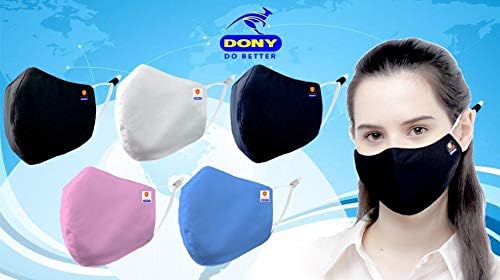 Dony Unissex 3 camadas máscara de tecido de tamarindo, lavável com algodão earloops