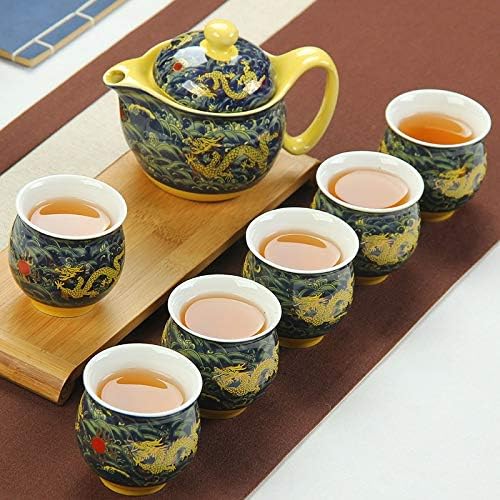 Twdyc Chinese Ceramic Tea Conjunto de Kung Fu Porcelana Tapa de chá de panela Dragon Teacup Kungfu