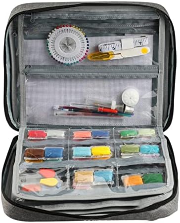 Caixa de organizador de costura Meng, organizador da caixa de crochê de gancho, suporte para saco de armazenamento