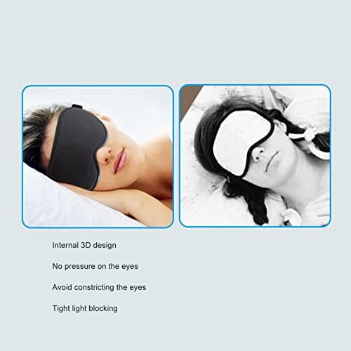 Máscara para os olhos do sono, máscara de sono 3D para homens, com 1 par de ouvido, máscara de olho noturna respirável