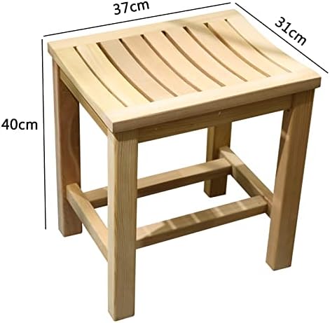 Banco de madeira Xouvy Banco de madeira de madeira adulta para cadeira de chuveiro de madeira banheira
