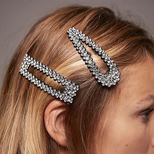 4pcs grande xl diamante shinestone cristal snap clipe de cabelo acessório decorativo para mulheres