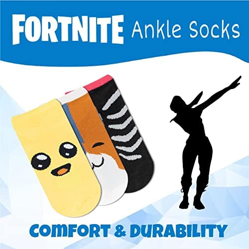 Fortnite Boys Socks, 6 Pack Kids Tornozelo para meninos, meninos sem show Meias, meias de tornozelo para padrões