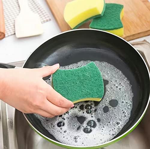 Esponja de limpeza de cozinha de 12 pcs, louça anti-arranhão ecologicamente correto, esponja de esfrega