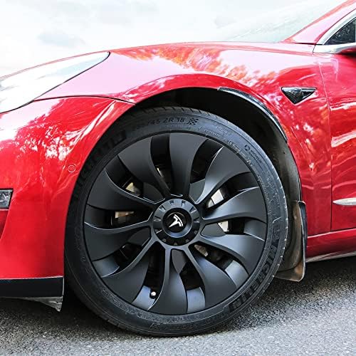 Tesla Modelo 3 Capa de roda Hubcaps de 18 polegadas Tampa do cubo Substituição ABS CONSELHO DE TAPA DE 4 ACESSÓRIOS