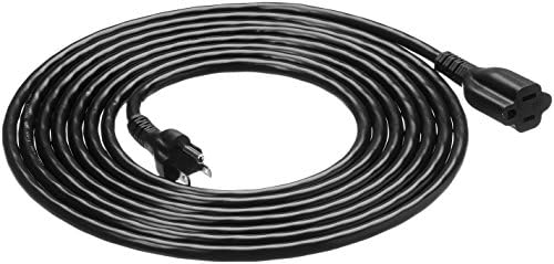 Basics Extension Cord - 15 pés - EUA - Black & 6 Outlet Protector Power Strip, 790 Joule - Black
