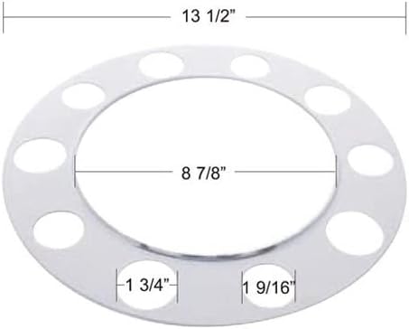 United Pacific 10215 - anel de tampa de porca de rodas - anel de beleza cromado para porcas de 1,5