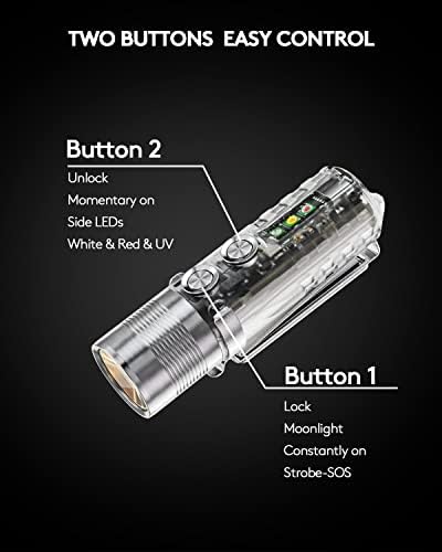 Rovyvon Aurora A28 2ª lanterna USB-C EDC, 6500K LENTE DE LUMA LUMA MAX 1000 BRANCO DE 6500K,