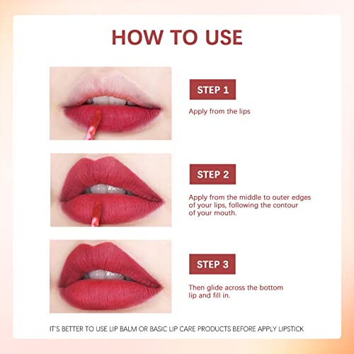 NPKGVia 12 colorido Lip Gloss non stick xícara não desbota Veludo Lipstick Lip Lipstick Batom macio à
