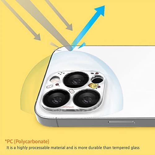 Kakao Friends Choonsik Câmera Lente Protetor Compatível com o iPhone 13 Pro / 13 Pro Max, HD Protetor de câmera
