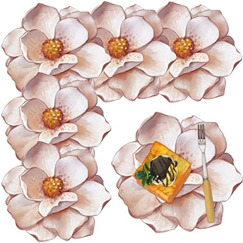 100 PCs Magnolia Floral Paper Placemats 12 polegadas Placemats descartáveis ​​Spring Summer Paper Place Tapetes