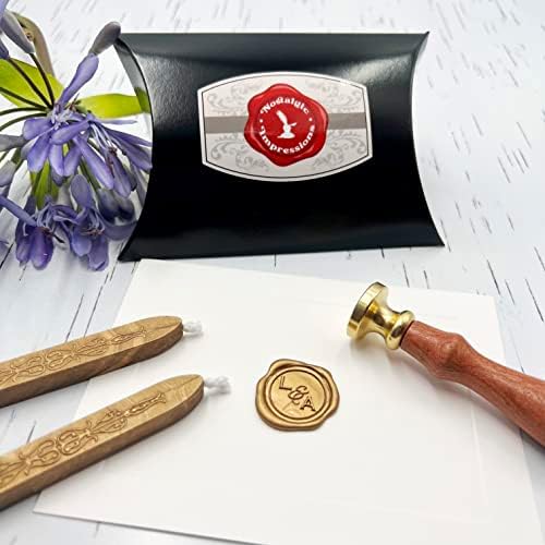 Kit de carimbos de selo de cera personalizado com cera de vedação por correio flexível - monograma e nome