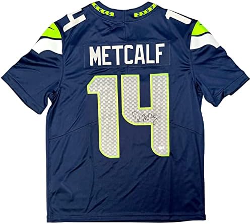 DK Metcalf assinou o Seattle Seahawks 14 Navy Nike Limited Jersey Fanatics - Jerseys da NFL autografada