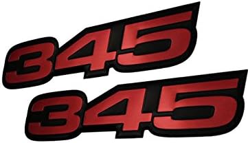 VMs Racing 2x 345 Vermelho em emblemas de alumínio altamente polido pretos