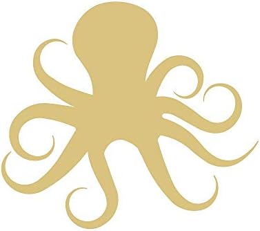 Octopus recorda a madeira inacabada Decoração náutica de praia Cabine de porta de praia MDF Estilo de lona