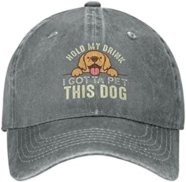 Chapéu de presente engraçado, segure minha bebida, eu tenho que acariciar este chapéu de cachorro para homens