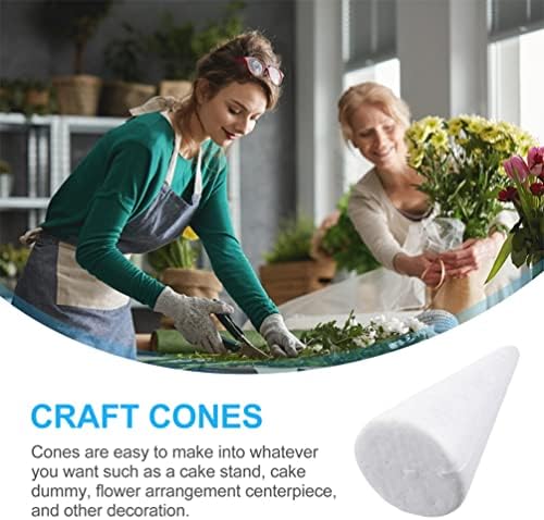 Toyandona Craft Foam 24pcs Cones de espuma branca para DIY Projeto de artesanato em casa Tabel de árvore de Natal