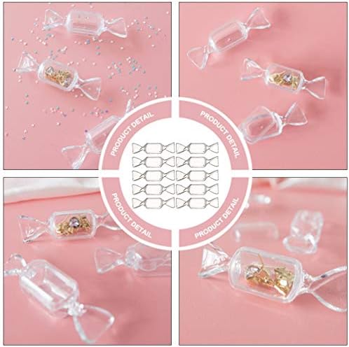 Besportble 10pcs Jewelry Storage Box Transparent Brincing Box em forma de doces em forma de caixa transparente