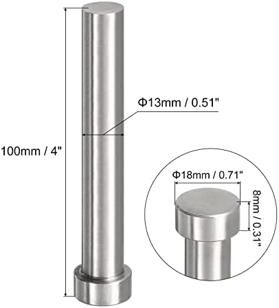 UXCELL PINS EIJEDOR STEL, 9MM DIA. 65mn Aço redondo ponta redonda Puncade de 100 mm de comprimento para