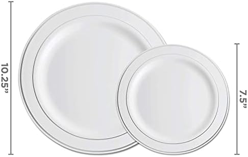 700 peças Conjunto de jantares de prata - 200 prateadas de plástico prateado - 300 prata de plástico prateado