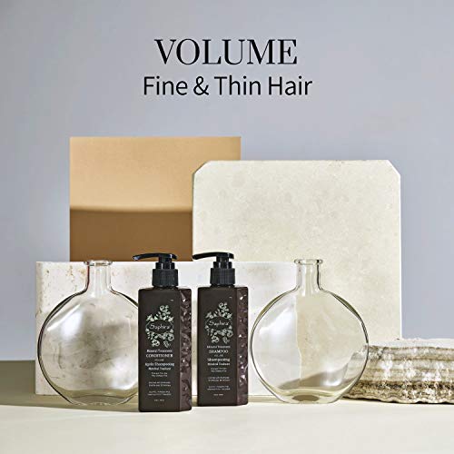 Shampoo e condicionador de tratamento mineral de Saphira para cabelos finos, finos e tratados com
